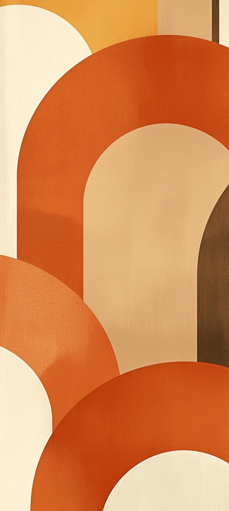 Papier peint trompe-l'œil arches tons chauds