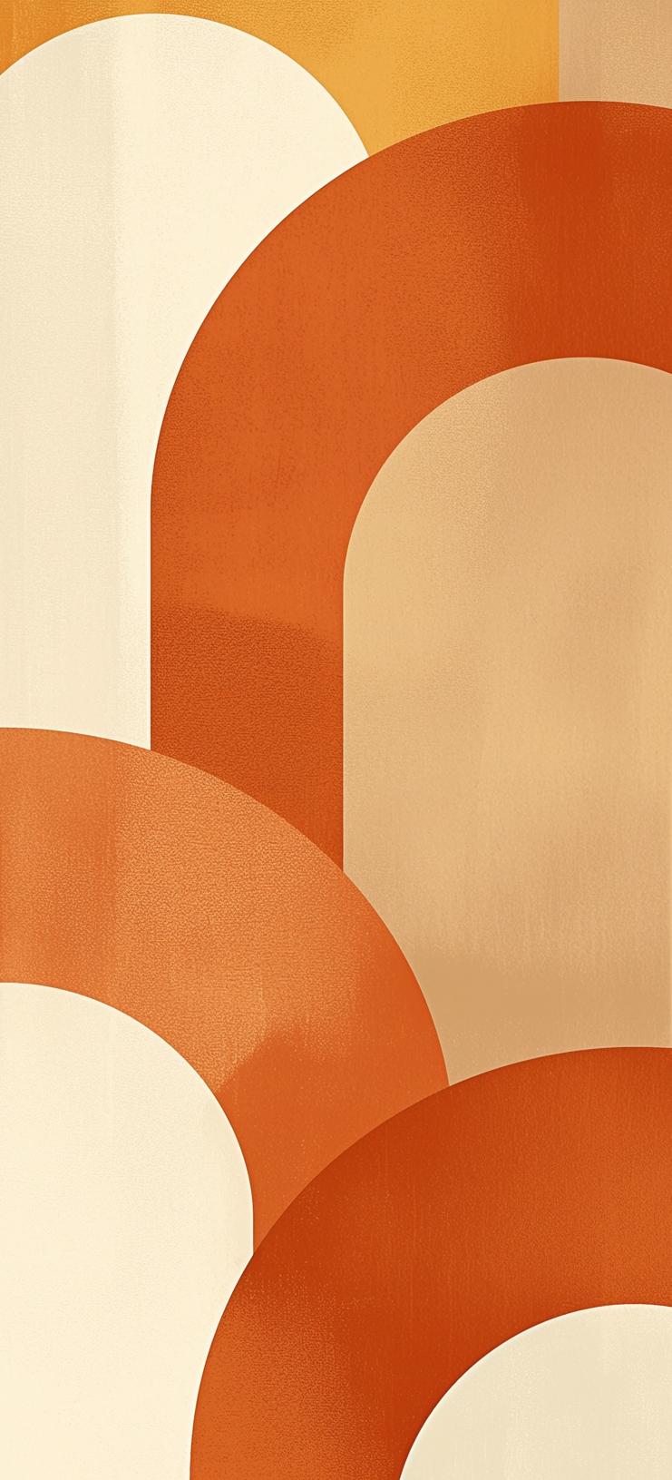 Papier peint trompe-l'œil arches tons chauds