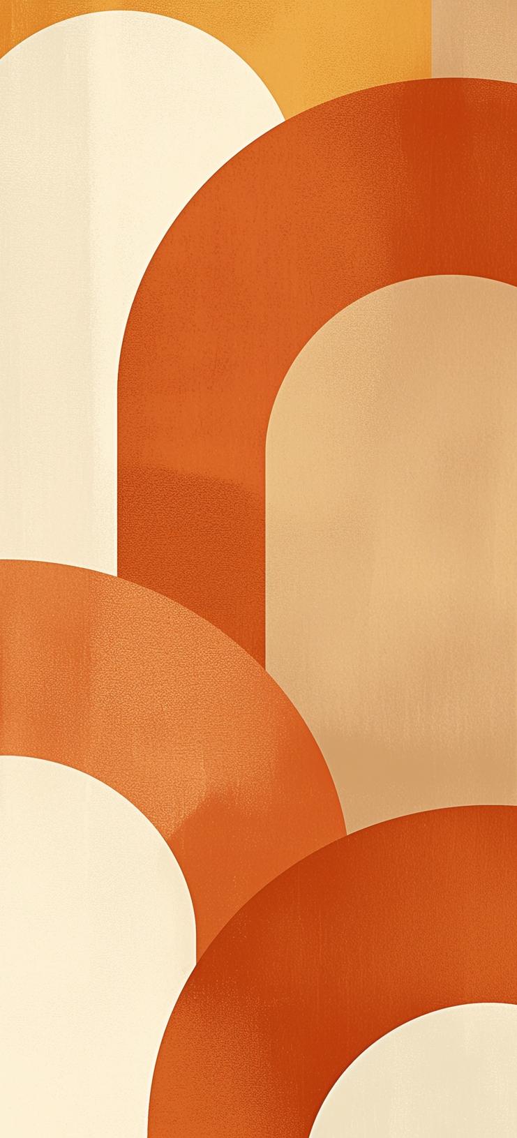 Papier peint trompe-l'œil arches tons chauds