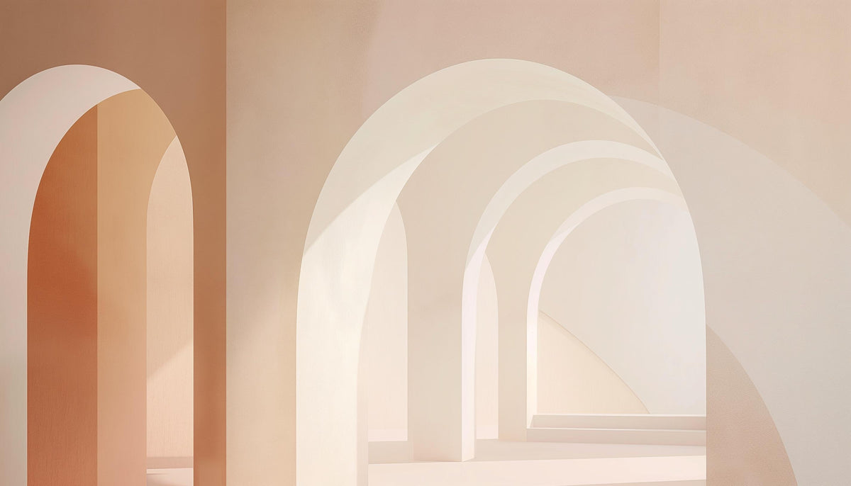 Papier peint trompe-l'œil arches peintes