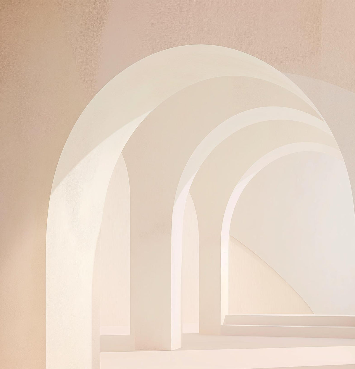 Papier peint trompe-l'œil arches peintes