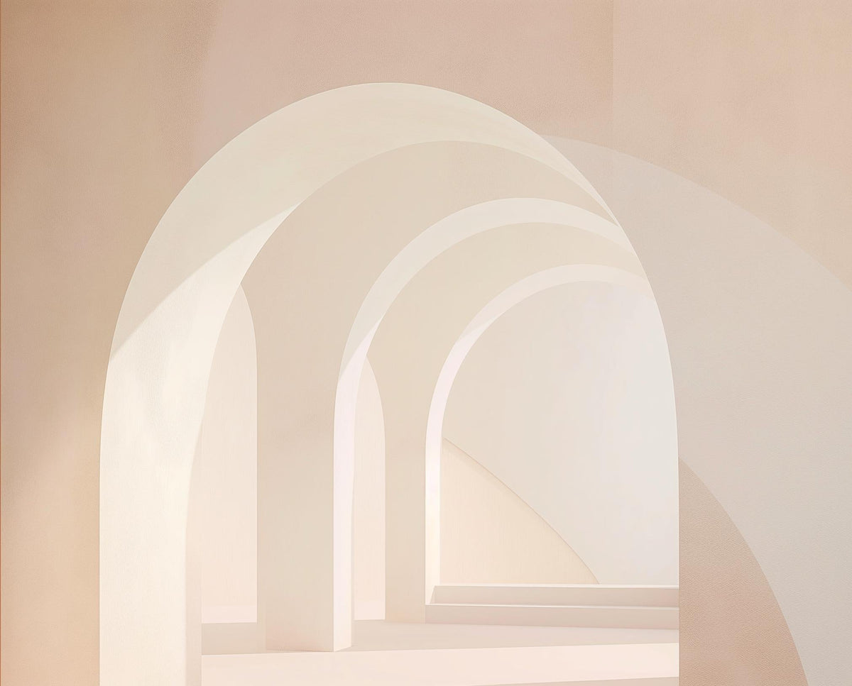 Papier peint trompe-l'œil arches peintes