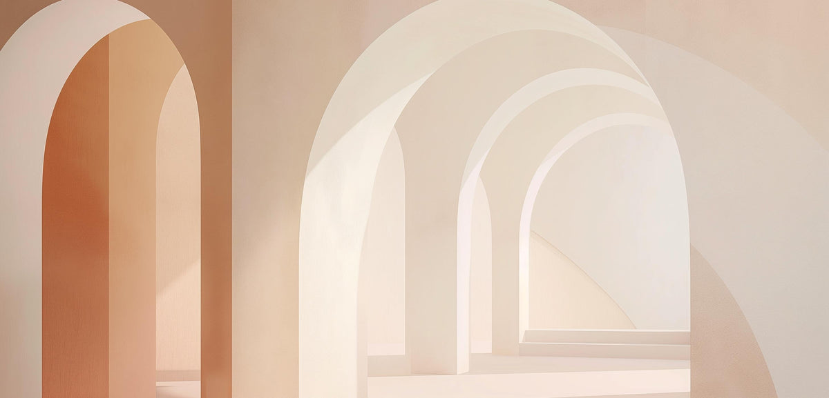 Papier peint trompe-l'œil arches peintes