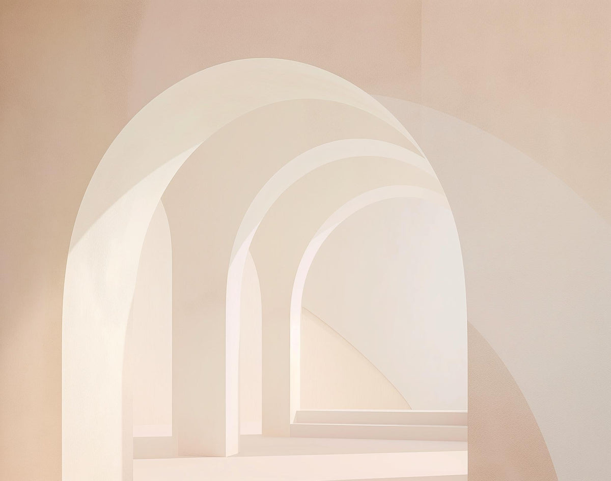 Papier peint trompe-l'œil arches peintes
