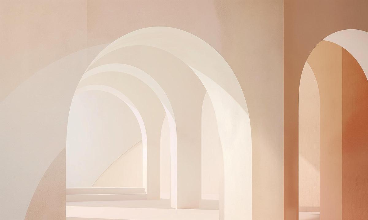 Papier peint trompe-l'œil arches peintes