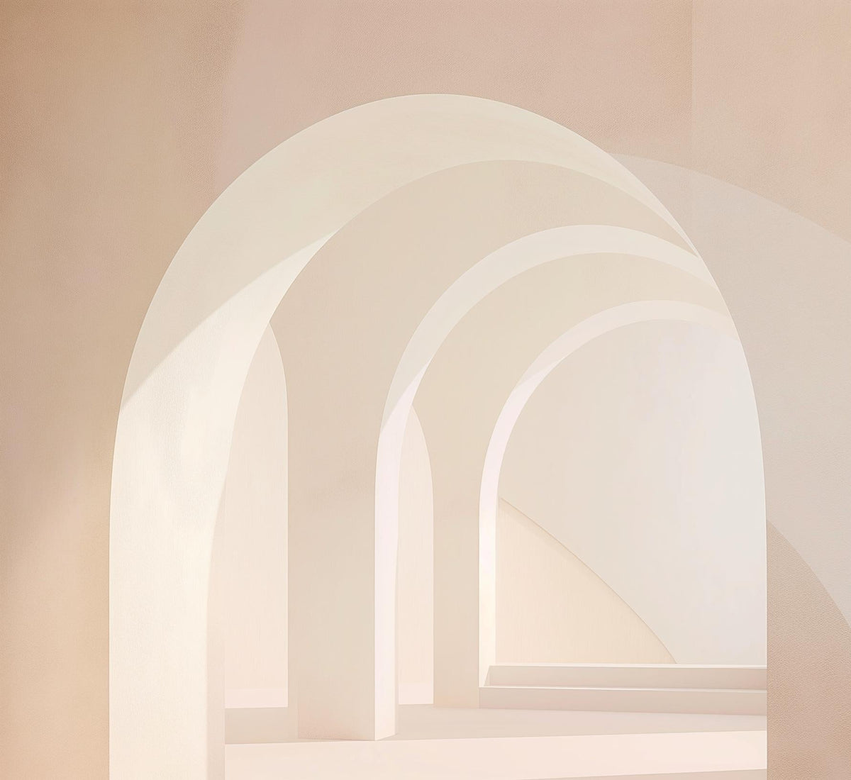 Papier peint trompe-l'œil arches peintes