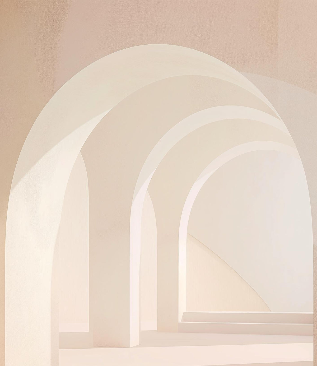 Papier peint trompe-l'œil arches peintes