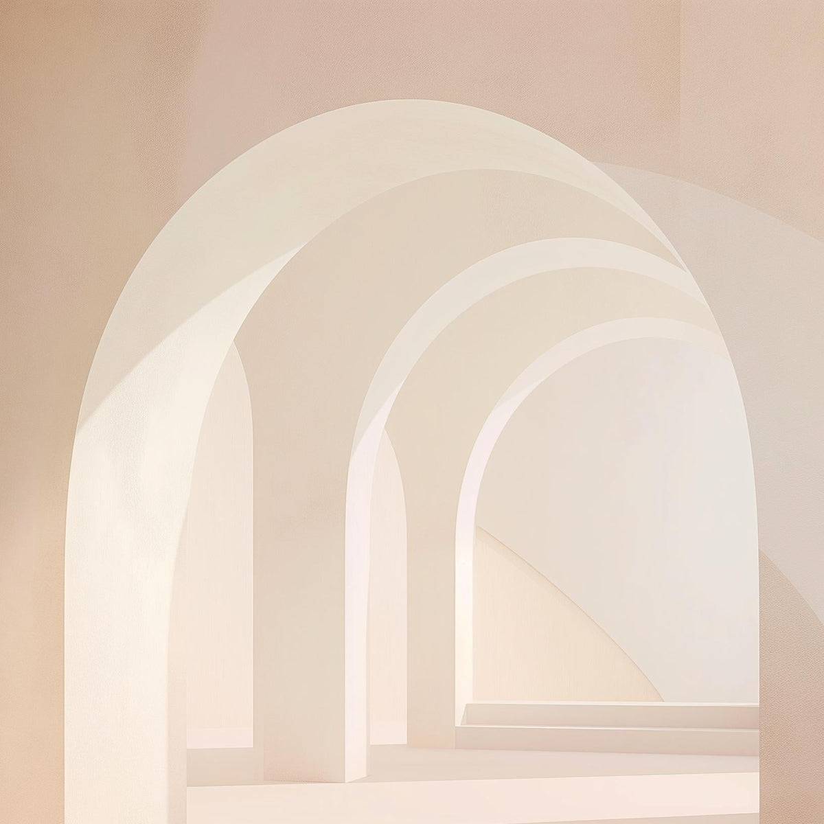 Papier peint trompe-l'œil arches peintes