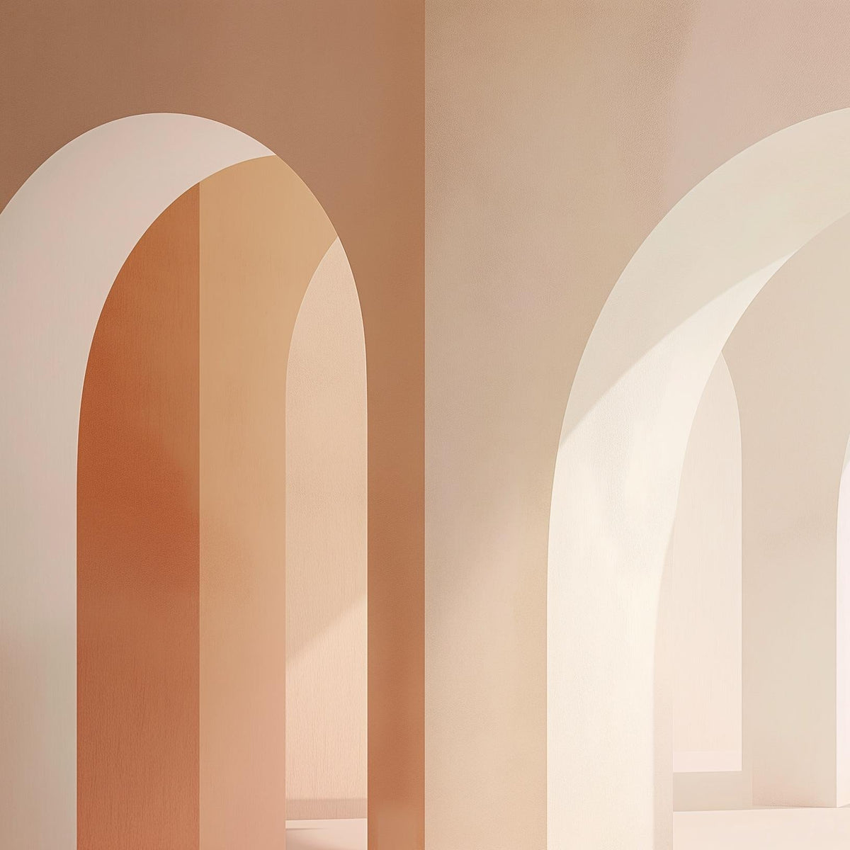 Papier peint trompe-l'œil arches peintes
