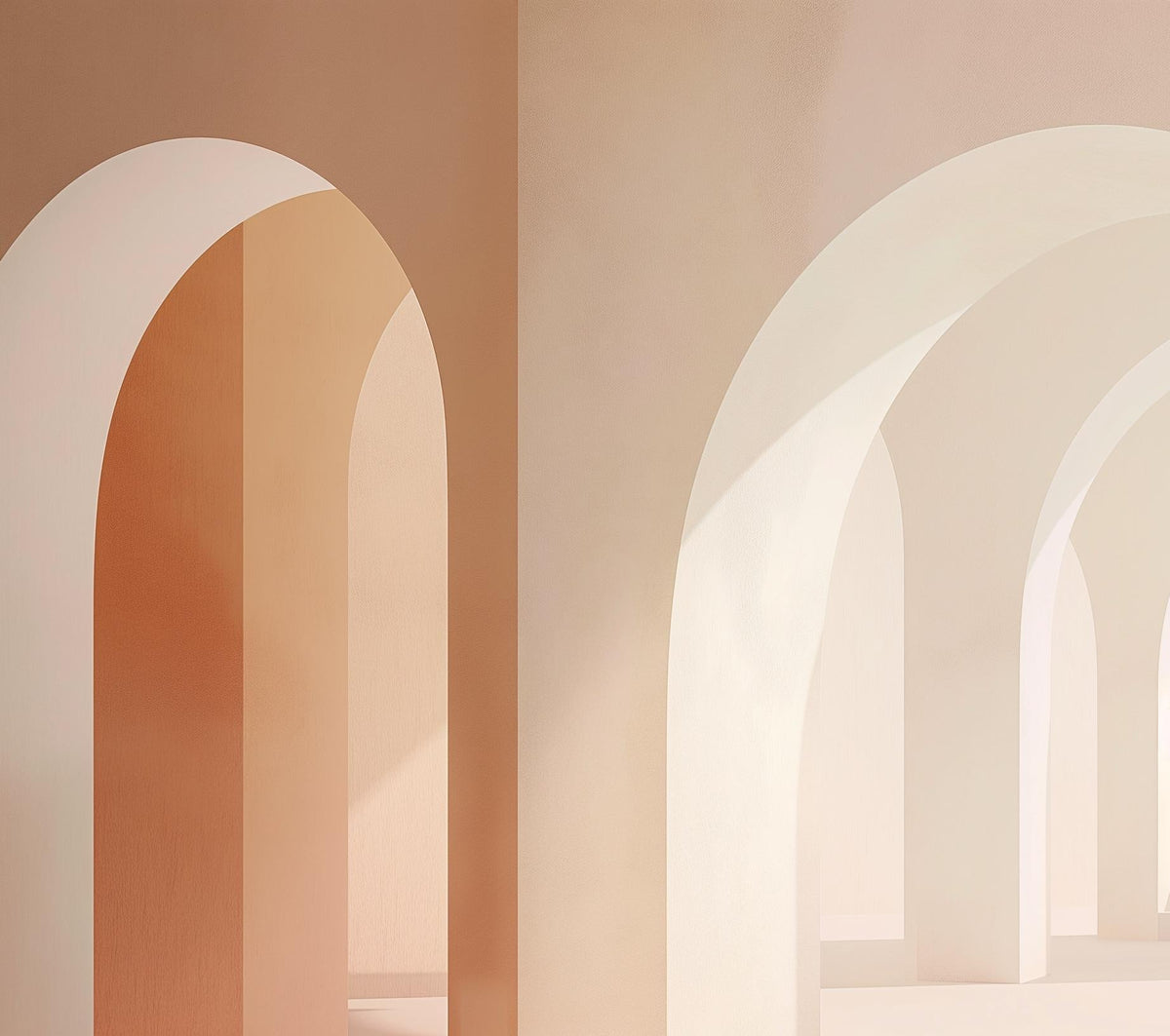 Papier peint trompe-l'œil arches peintes