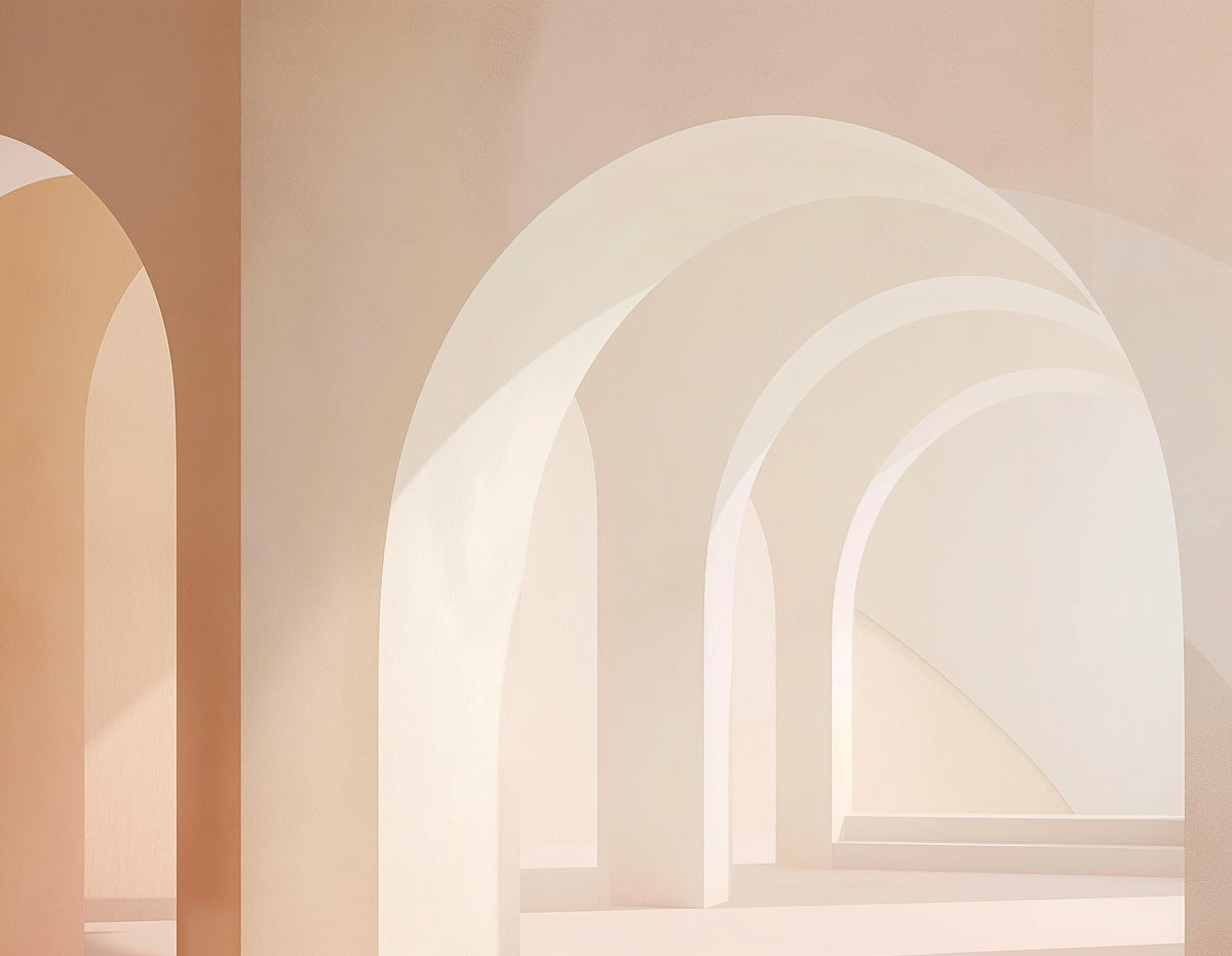 Papier peint trompe-l'œil arches peintes