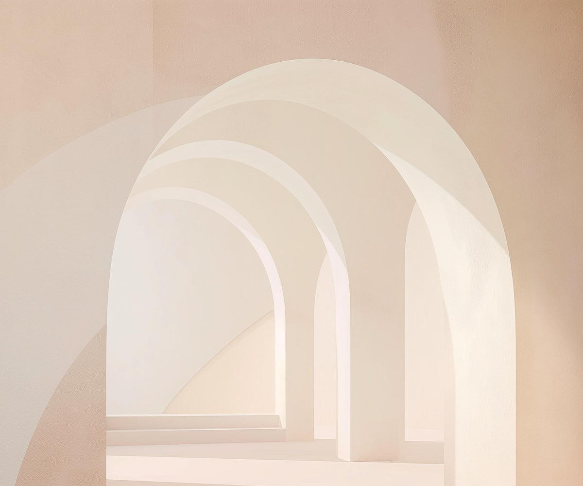 Papier peint trompe-l'œil arches peintes