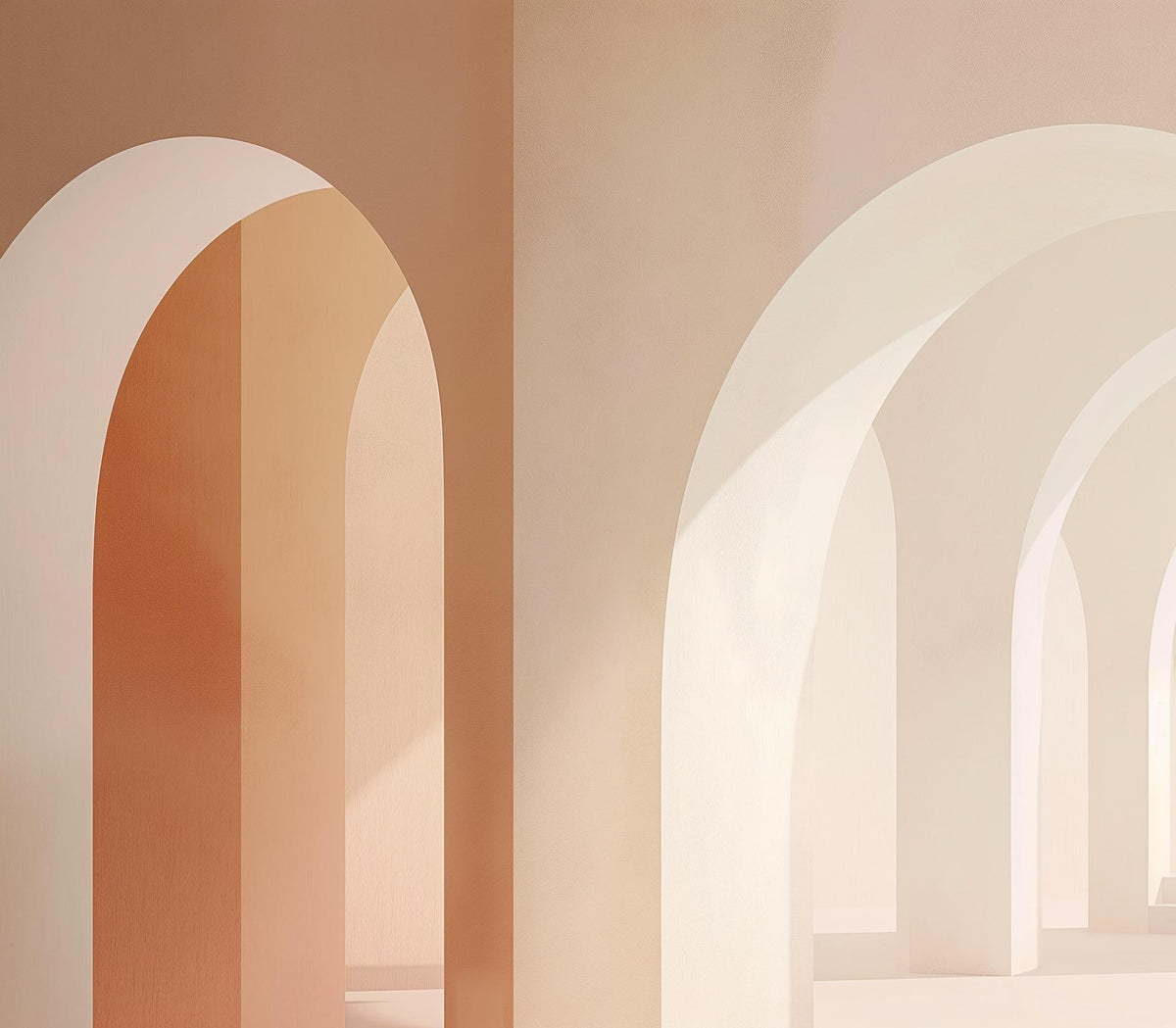 Papier peint trompe-l'œil arches peintes