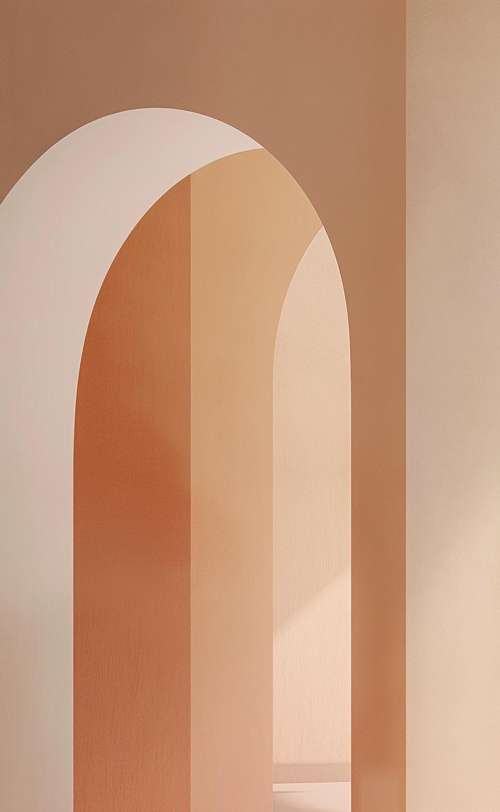 Papier peint trompe-l'œil arches peintes