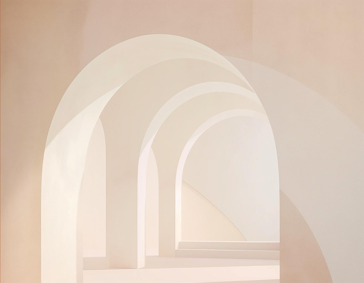 Papier peint trompe-l'œil arches peintes