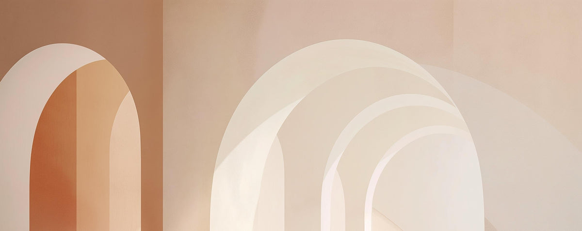 Papier peint trompe-l'œil arches peintes
