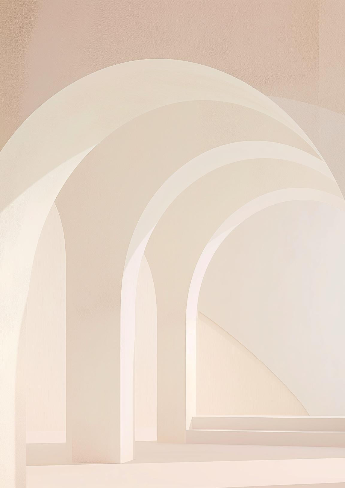 Papier peint trompe-l'œil arches peintes
