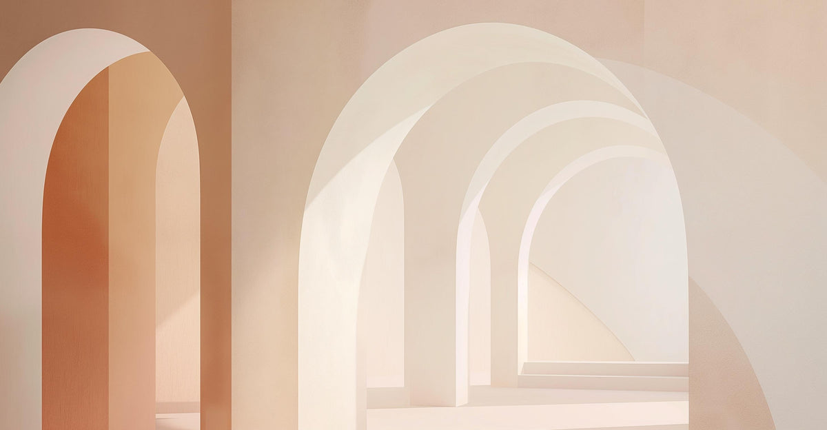 Papier peint trompe-l'œil arches peintes