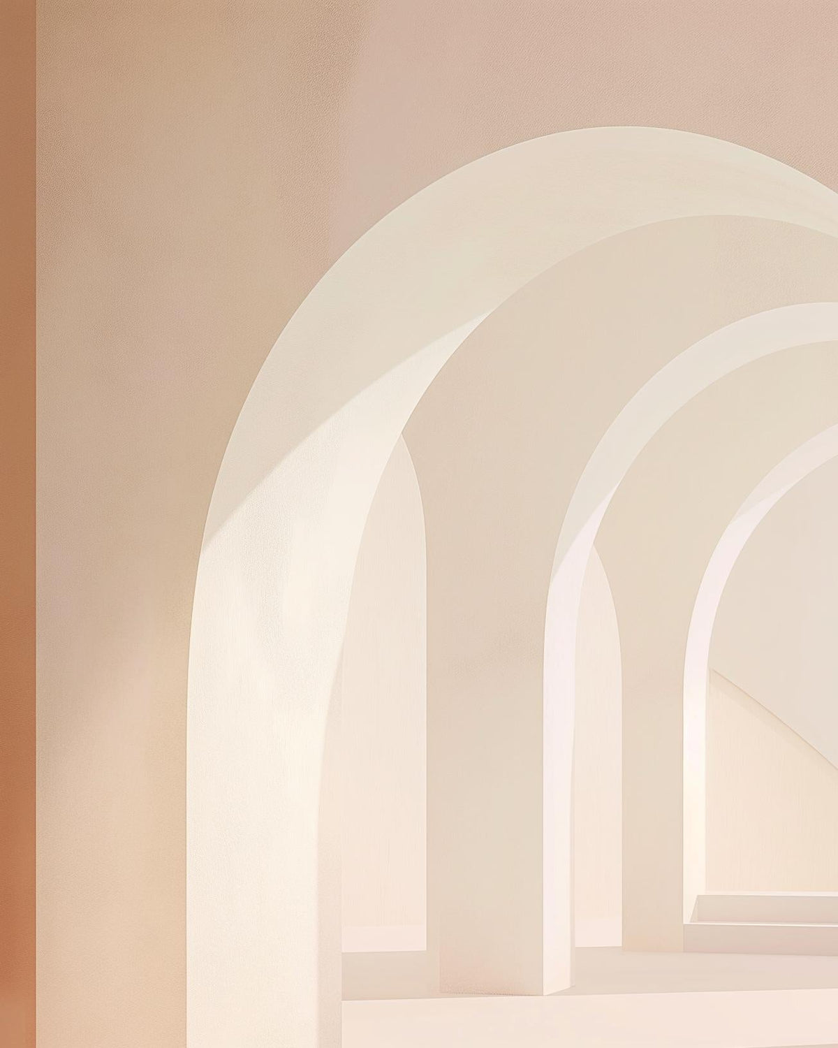 Papier peint trompe-l'œil arches peintes