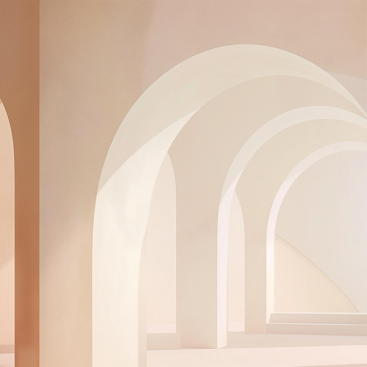 Papier peint trompe-l'œil arches peintes