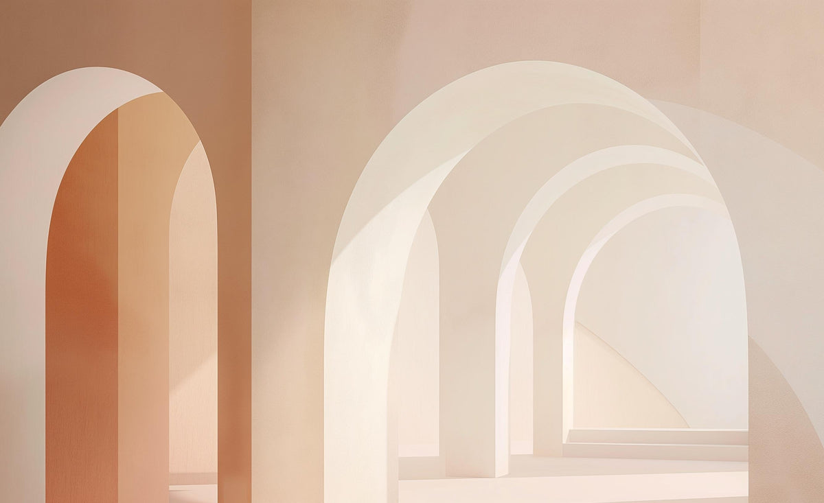 Papier peint trompe-l'œil arches peintes
