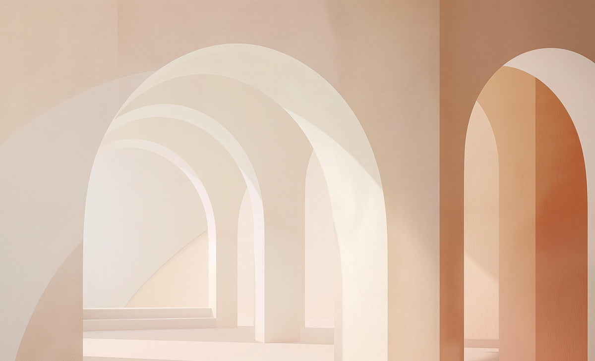 Papier peint trompe-l'œil arches peintes