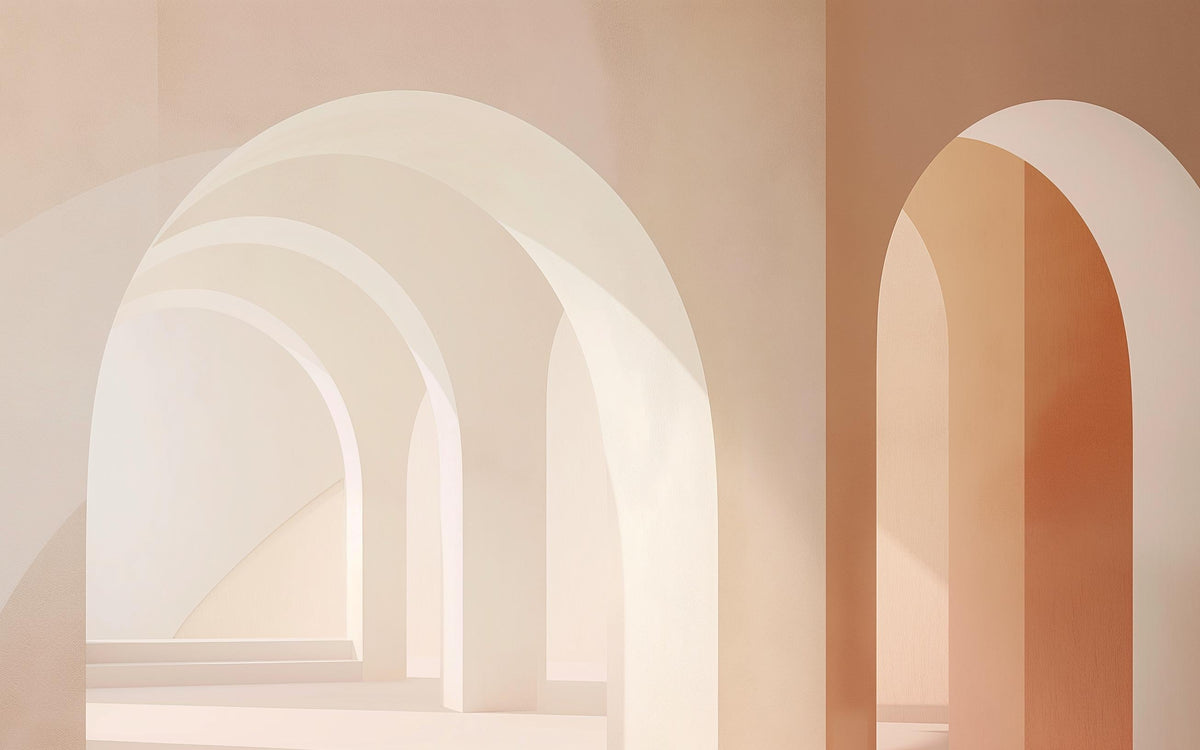 Papier peint trompe-l'œil arches peintes