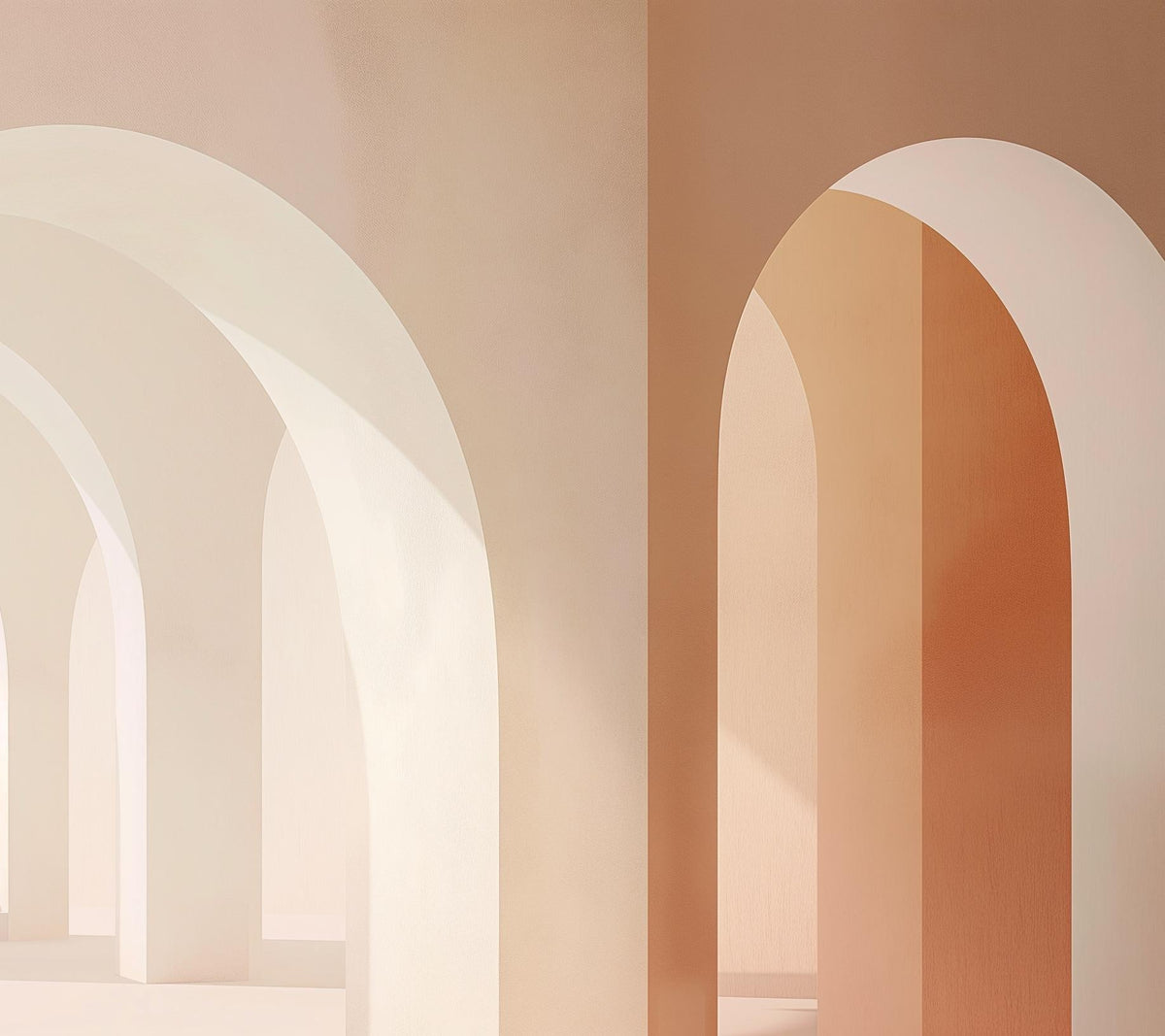 Papier peint trompe-l'œil arches peintes