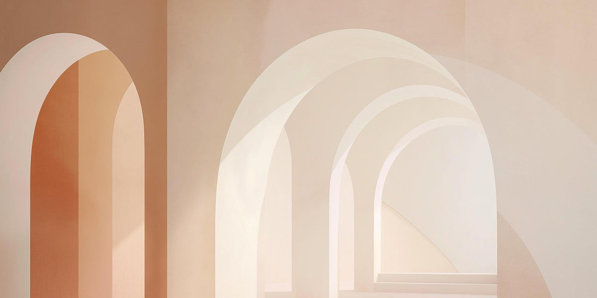 Papier peint trompe-l'œil arches peintes