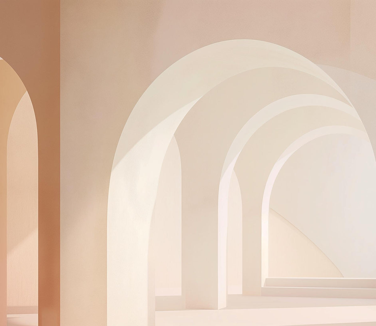 Papier peint trompe-l'œil arches peintes