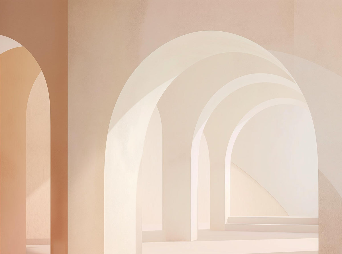 Papier peint trompe-l'œil arches peintes