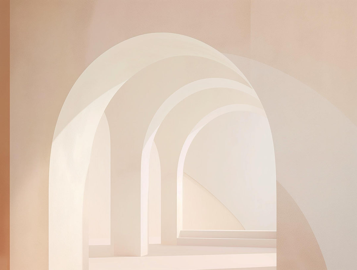 Papier peint trompe-l'œil arches peintes