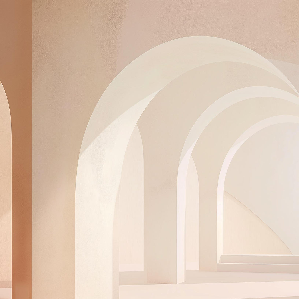 Papier peint trompe-l'œil arches peintes