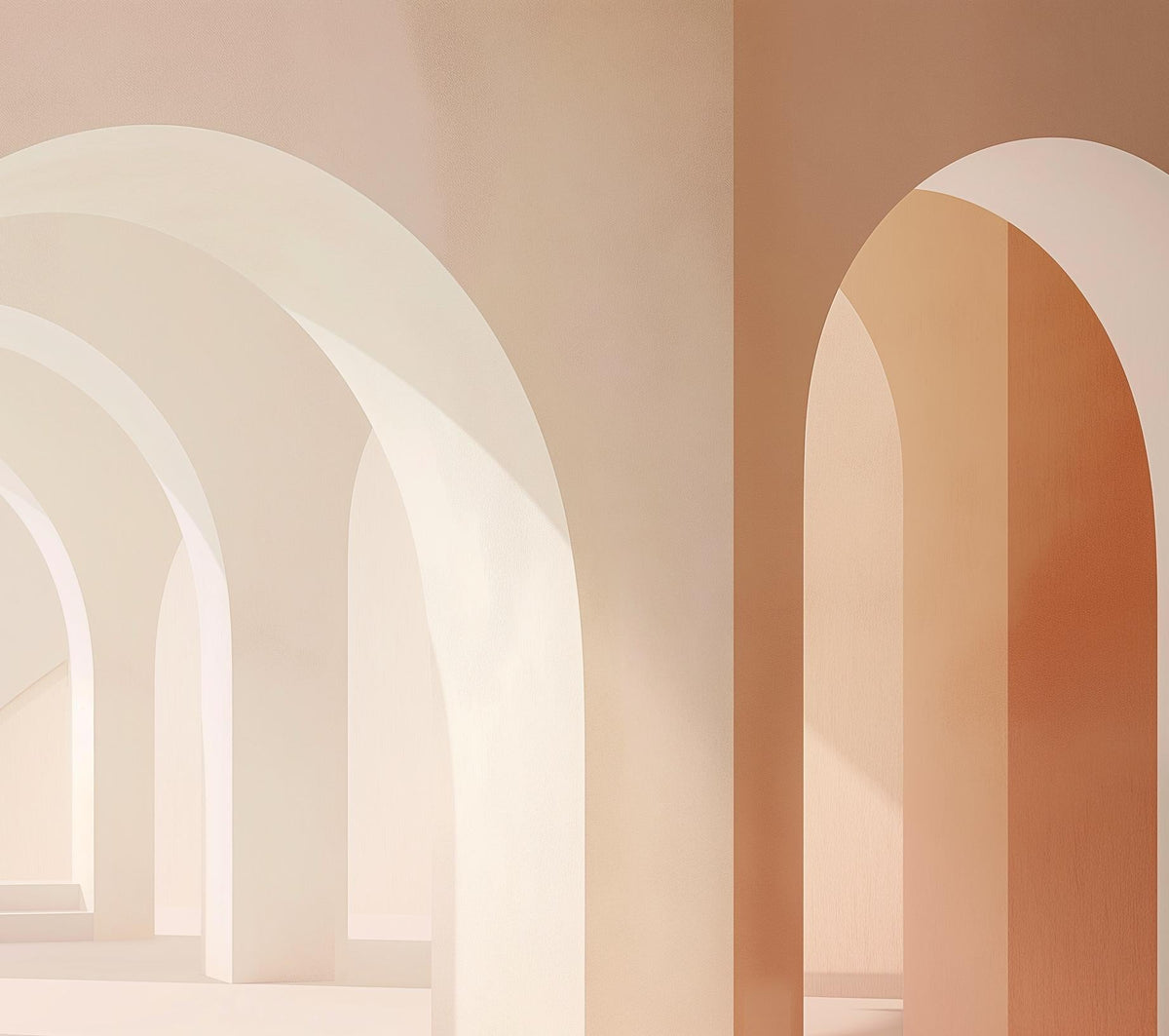 Papier peint trompe-l'œil arches peintes
