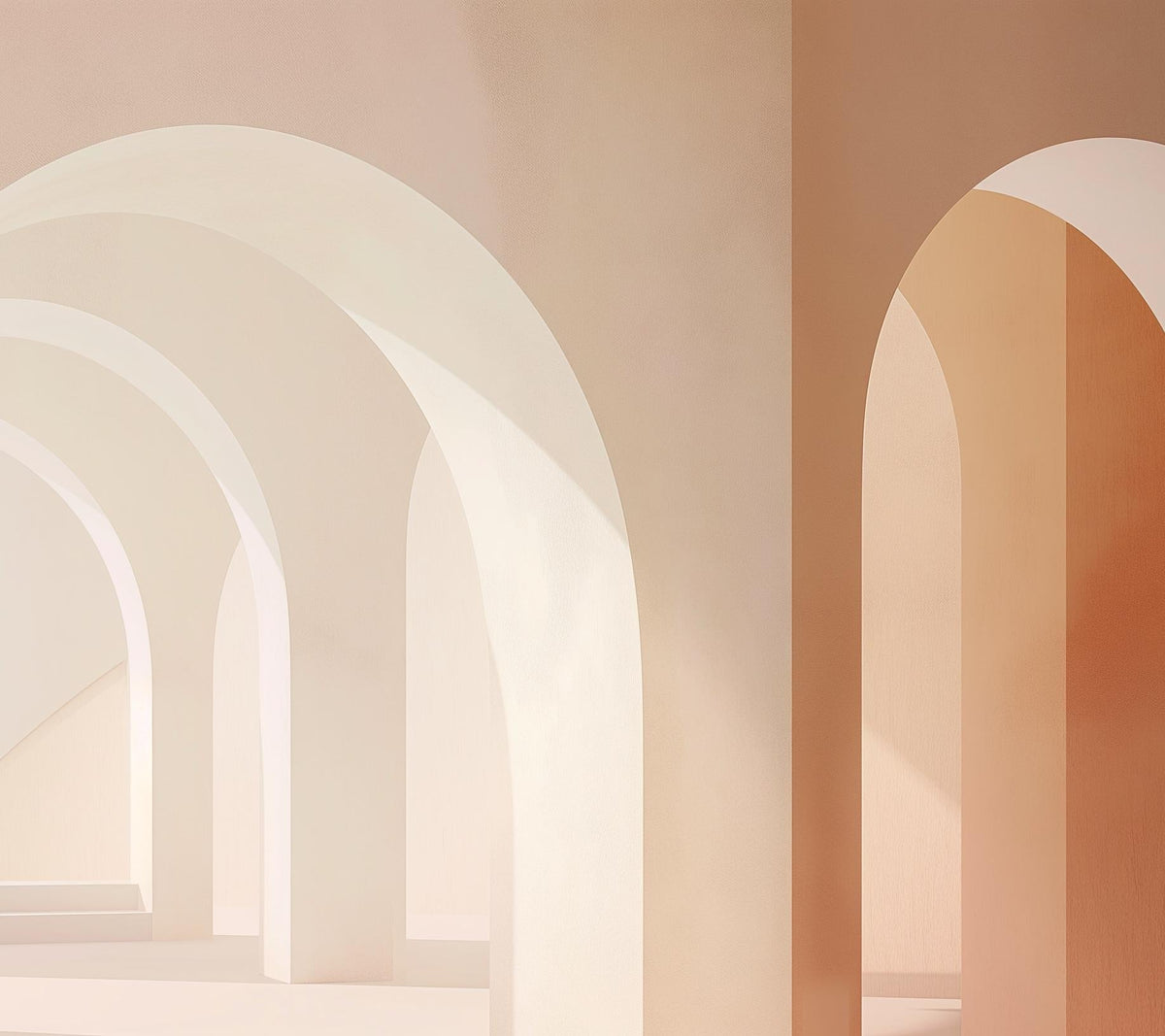 Papier peint trompe-l'œil arches peintes