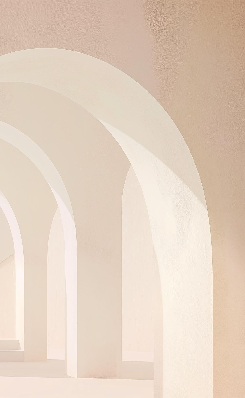 Papier peint trompe-l'œil arches peintes