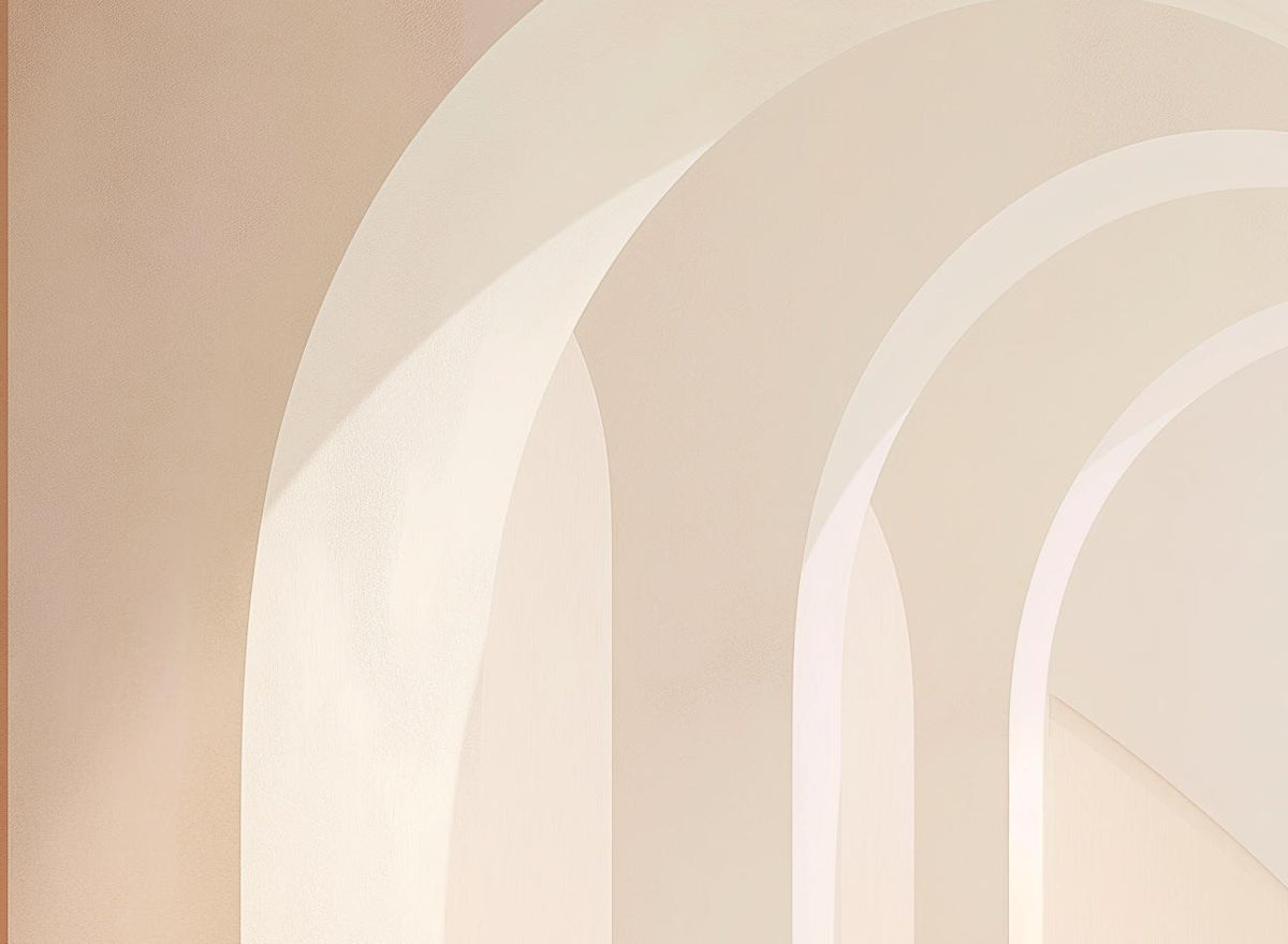 Papier peint trompe-l'œil arches peintes