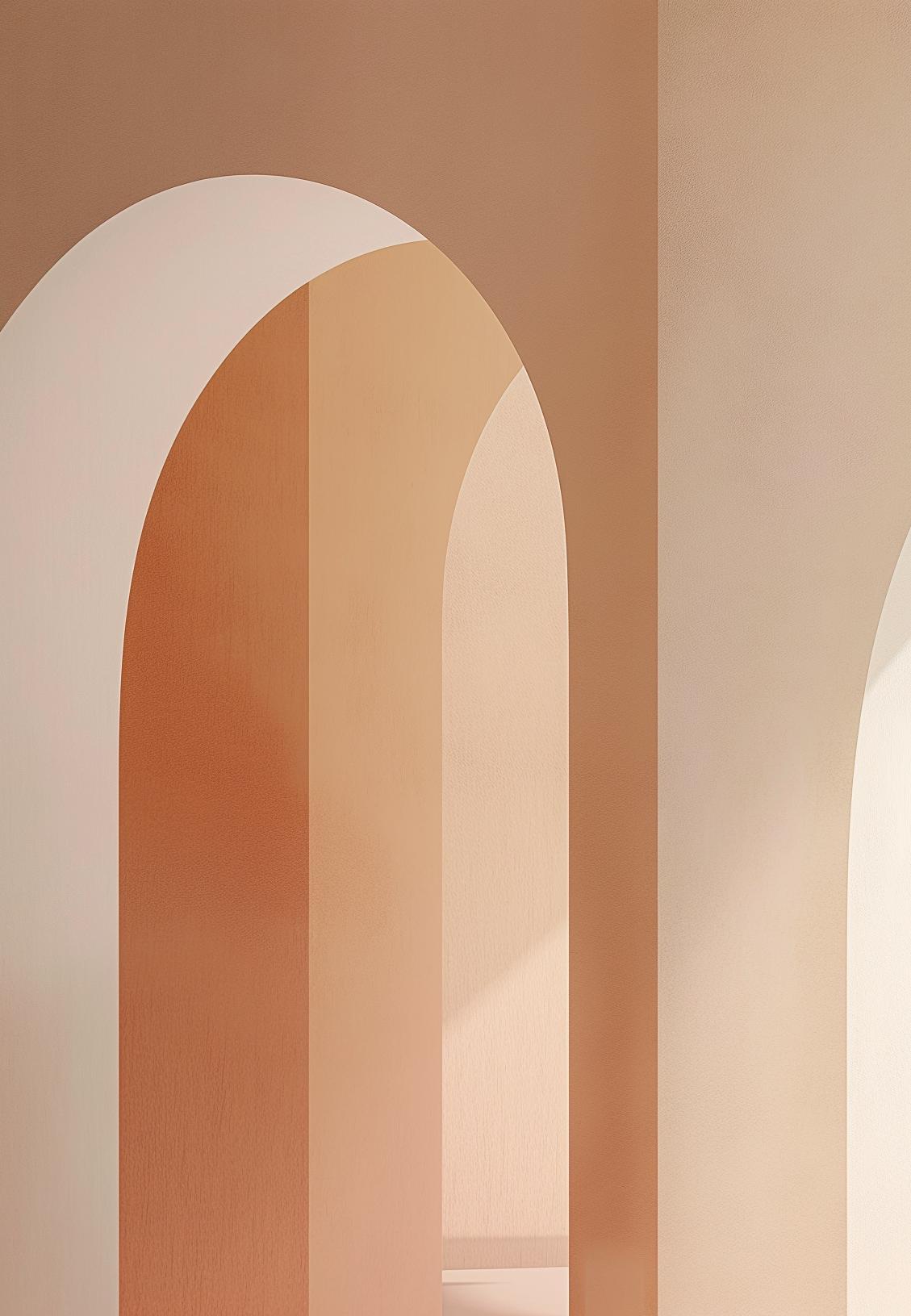 Papier peint trompe-l'œil arches peintes