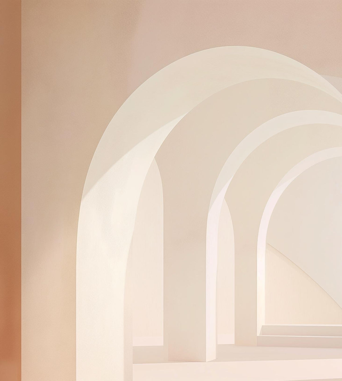 Papier peint trompe-l'œil arches peintes