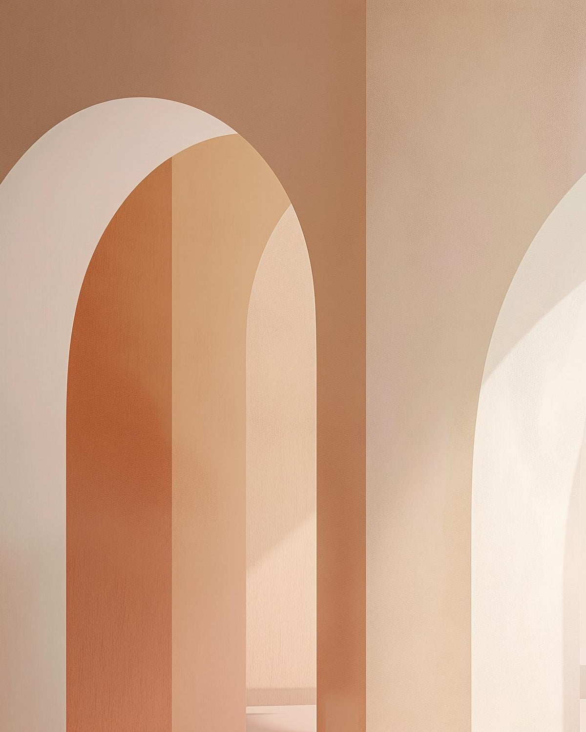 Papier peint trompe-l'œil arches peintes