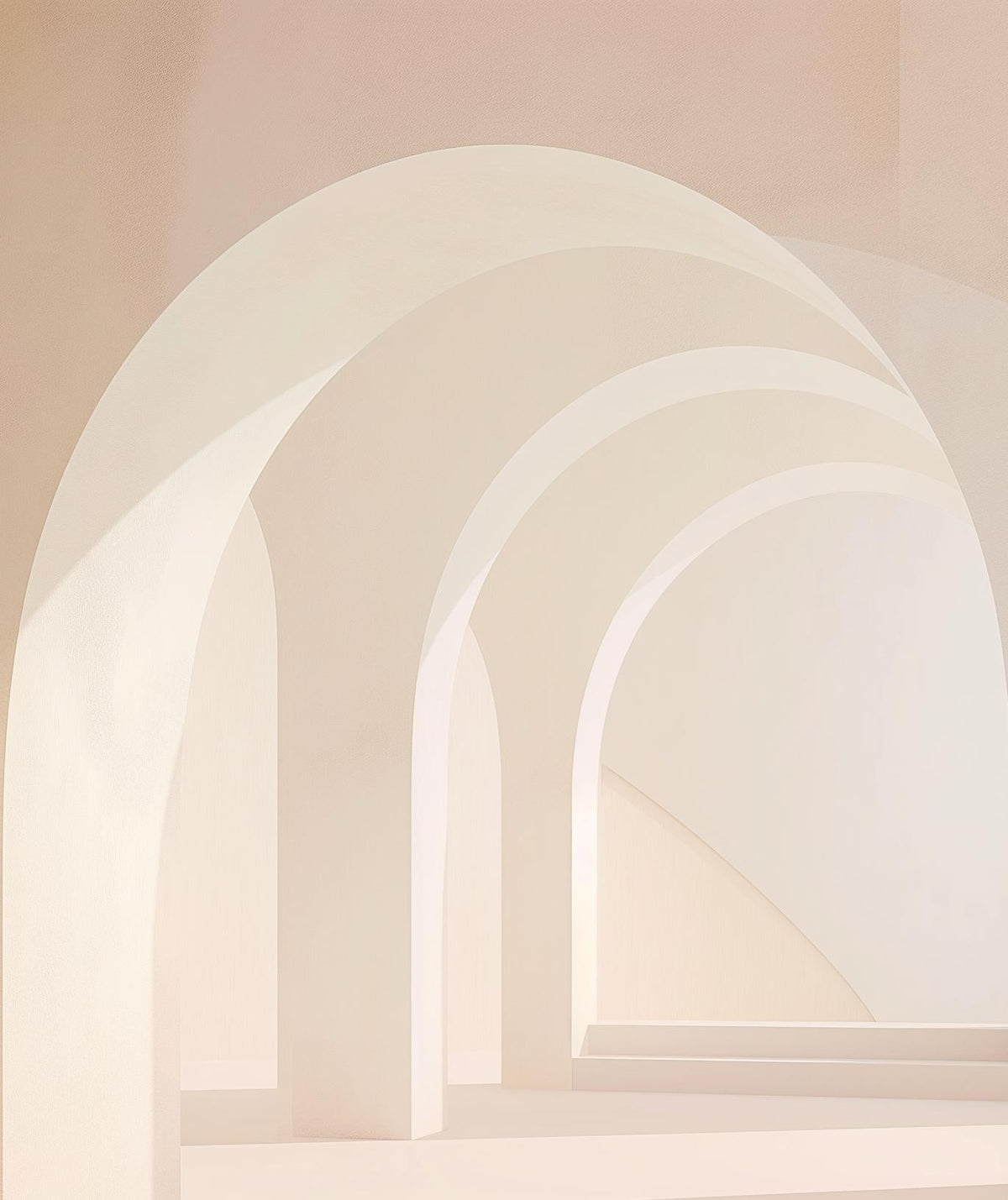 Papier peint trompe-l'œil arches peintes