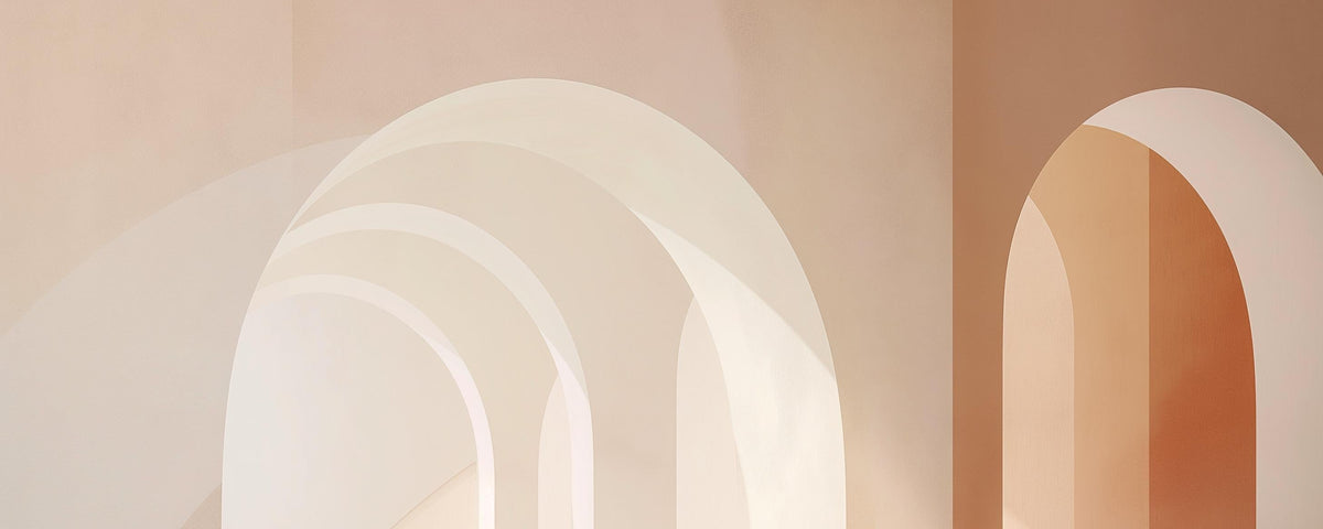 Papier peint trompe-l'œil arches peintes