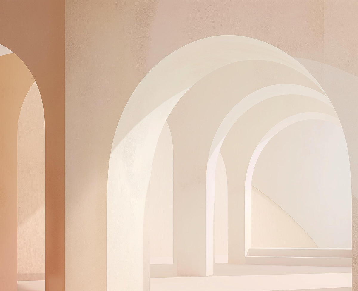 Papier peint trompe-l'œil arches peintes