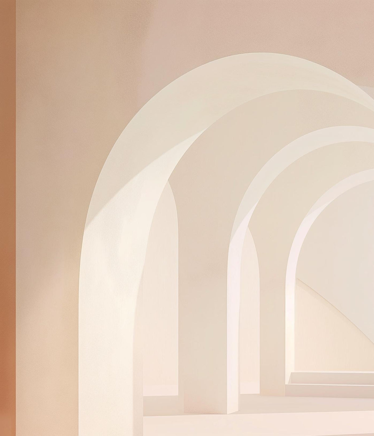 Papier peint trompe-l'œil arches peintes