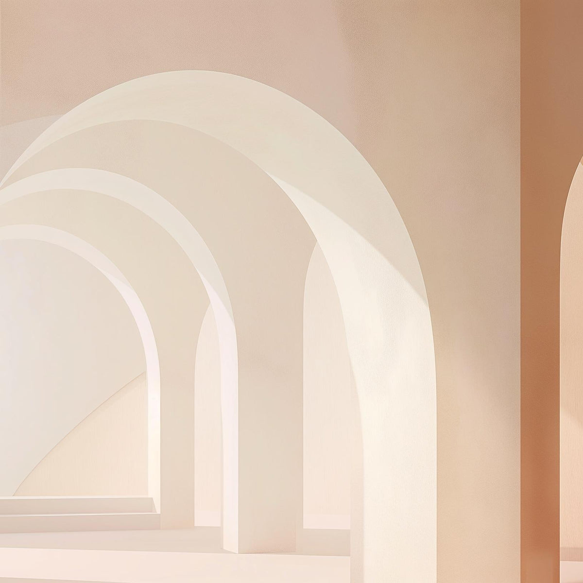 Papier peint trompe-l'œil arches peintes