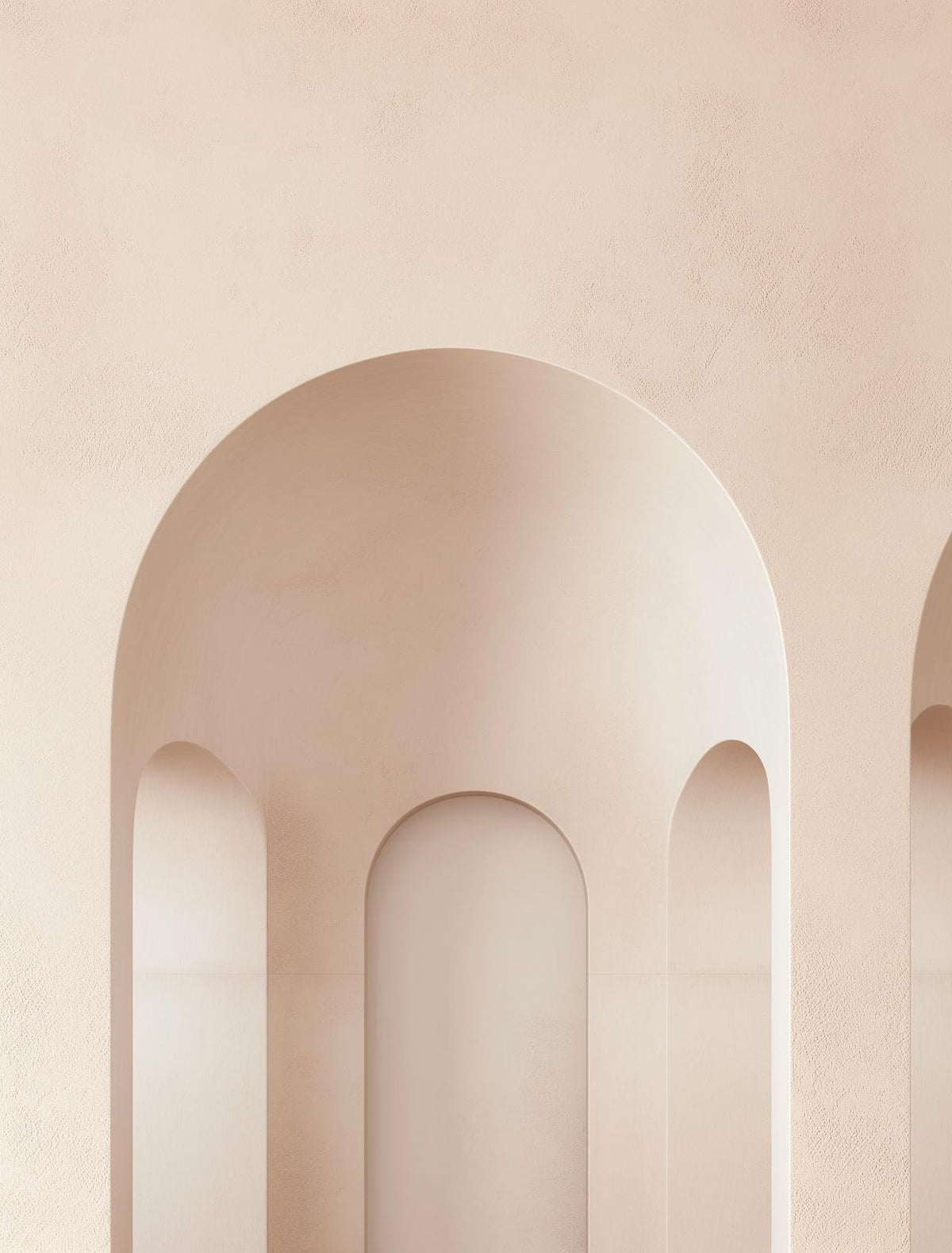 Papier peint trompe-l'œil trois arches 3D