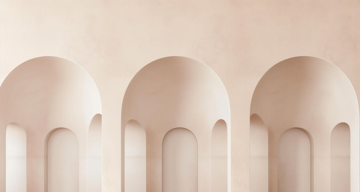 Papier peint trompe-l'œil trois arches 3D