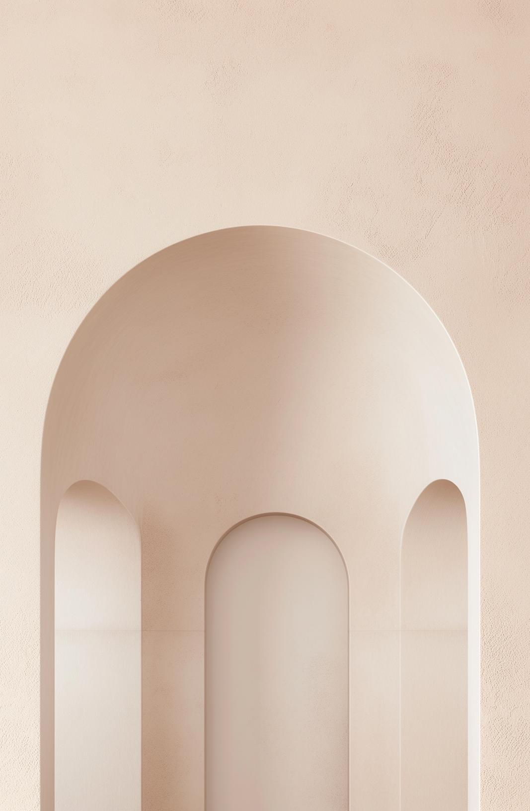 Papier peint trompe-l'œil trois arches 3D