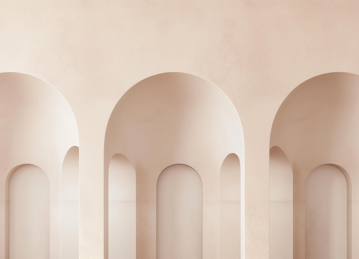 Papier peint trompe-l'œil trois arches 3D