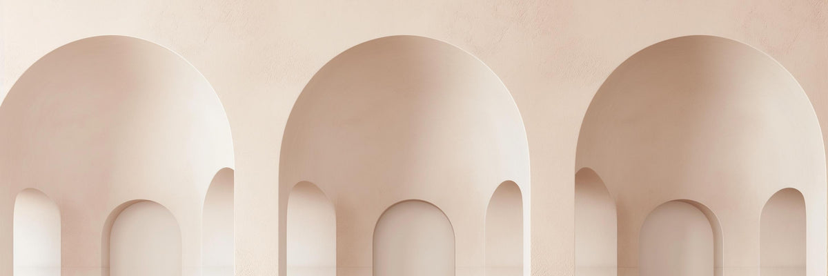Papier peint trompe-l'œil trois arches 3D